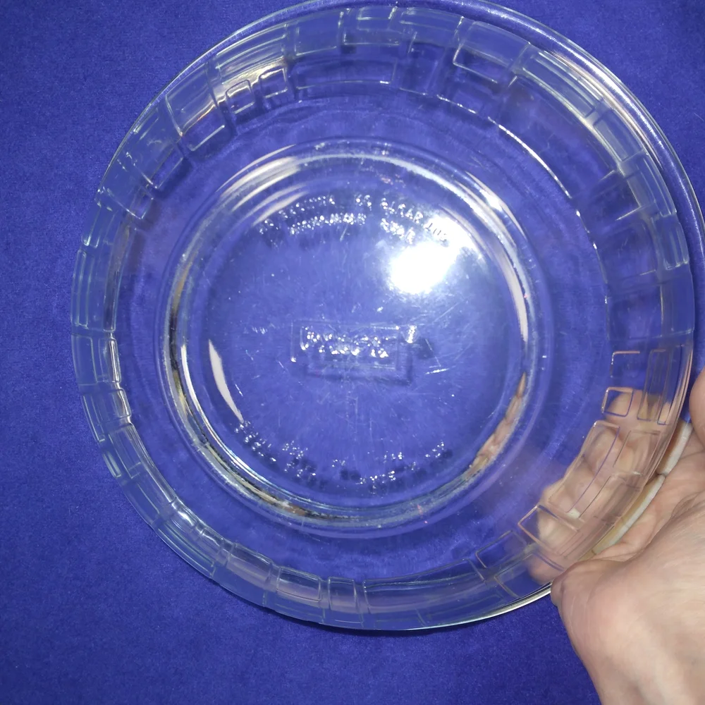 Pyrex Geometric Rectangles 2.5 Quart Clear Mixing Bowl 325 Made In USA.